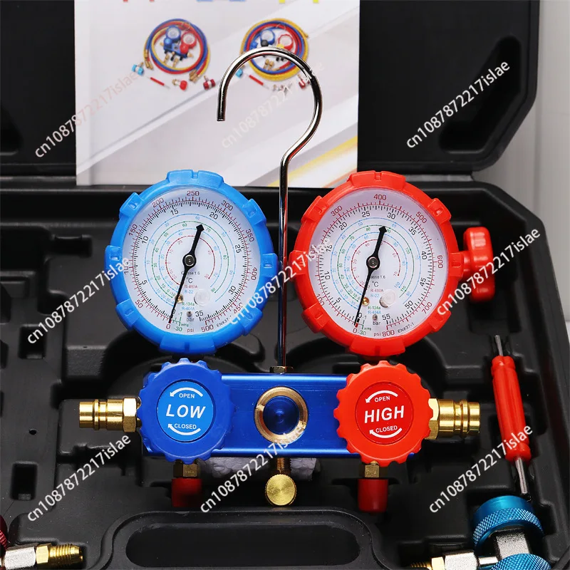 Automotive air conditioner fluoride pressure snow gauge R134a r22a r410a refrigerant pressure double gauge valve gauge group