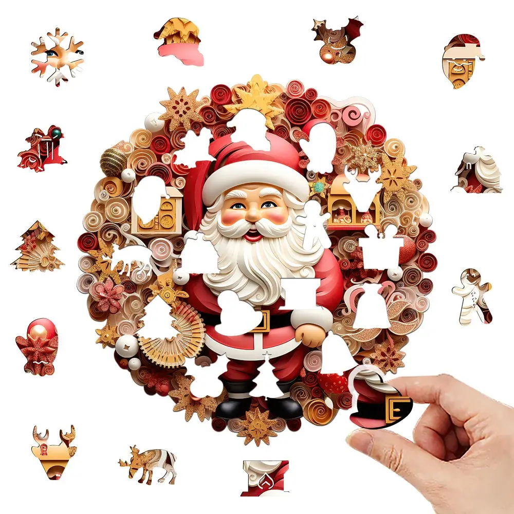 Santa Claus Wooden Puzzle Exquisite A3 A4 A5 3D model wooden decoration holiday gift family interactive puzzle decompression