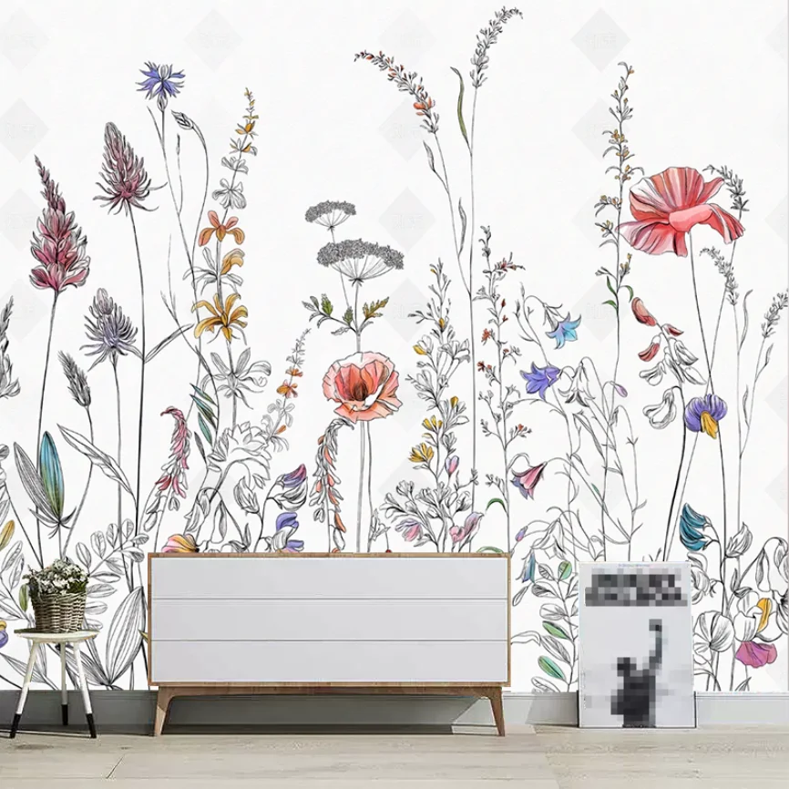Customized murals modern spring flower wallpaper home decoration living room bedroom countryside plants leaves flowers 3d mural