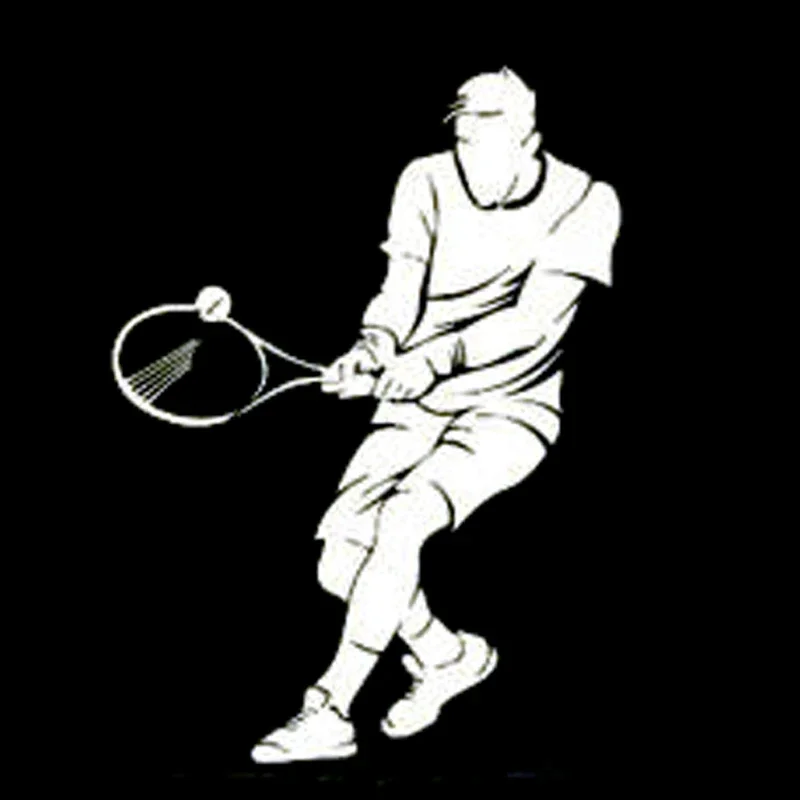 Fashionable Tennis Male Player Sticker High Quality Car Decoration Personality Pvc Waterproof Decal Black/white, 17cm*13cm