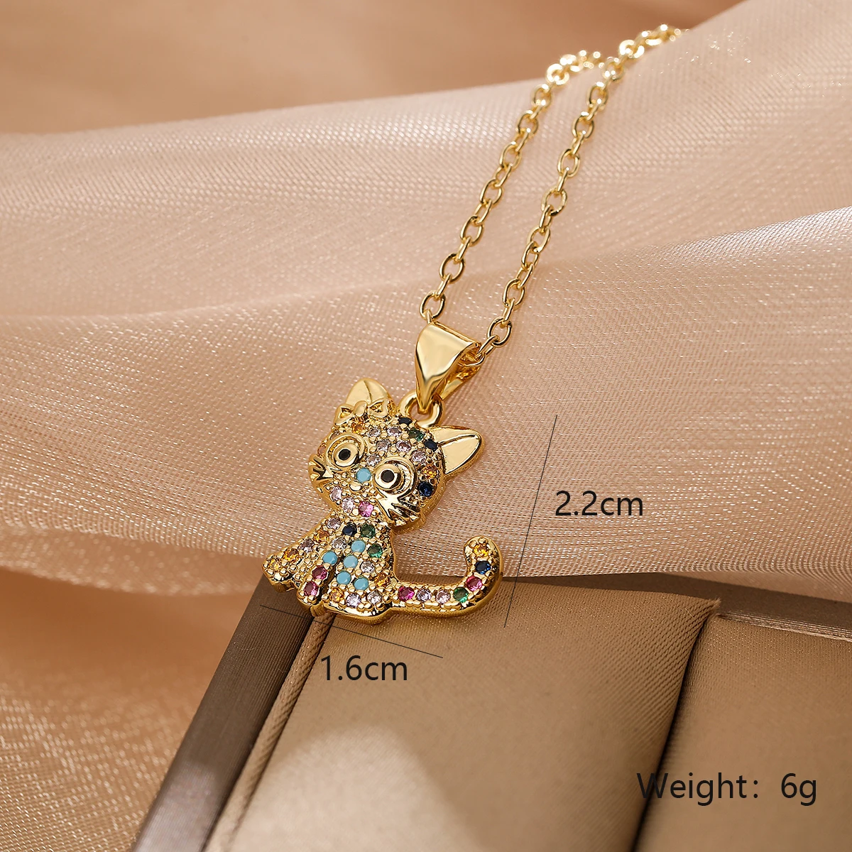 Cute Animal Pendant Necklaces For Women Girls,Delicate Cubic Zirconia Accessories, Stainless Steel Chain Party Daily Jewelry