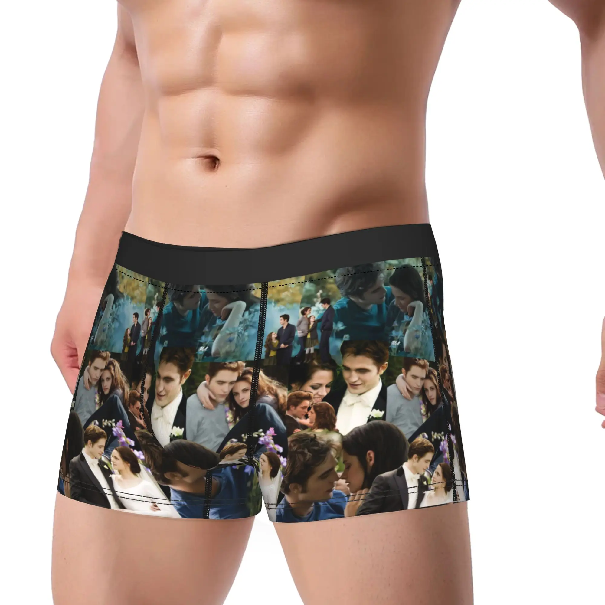 The Twilight Saga Movie Men Underwear Bella Edward Vampire Boxer Briefs Shorts Panties Novelty Underpants for Male Plus Size