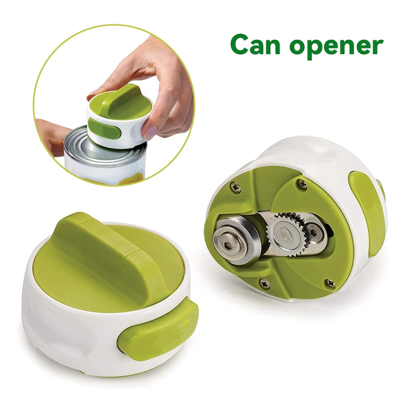 Portable Manual Can Opener Beer Can-Do Compact Mini Can Opener Kitchen Gadgets Tool Easy Twist Release Safety Open Jar