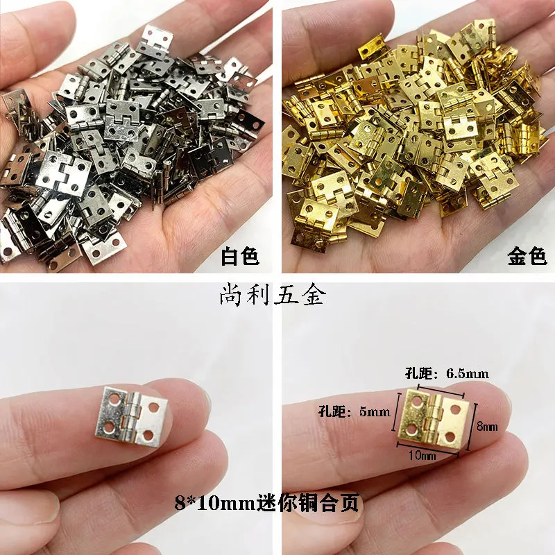 10pcs/lot super mini pure copper hinge arts crafts box small hinge full copper wide trumpet hinge