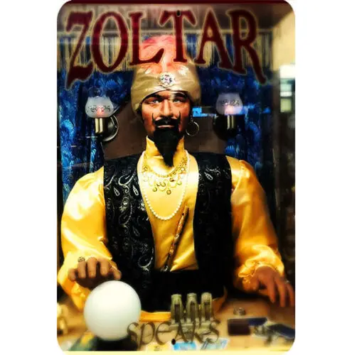 Witch Metal Sign  Zoltar Fortune Teller Machine Speaks Crystal Ball Turban