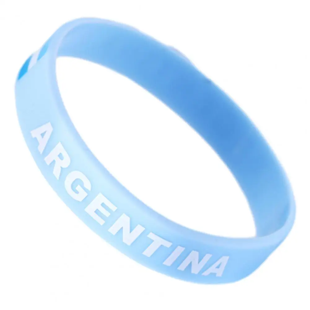 Soccer Wristband National Team Fan Wristband Soccer Silicone Bracelets with National Flags Adjustable Buckle for Sports