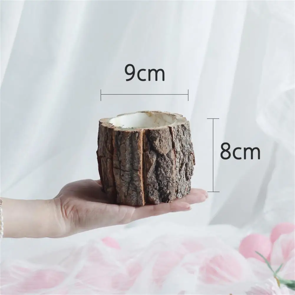 

Flower Pot Flower Vase Barrel Dried Flower Vintage Table Decor Plant Pot Flowerpots Fake Tree Bark Succulent Plants Container Ba