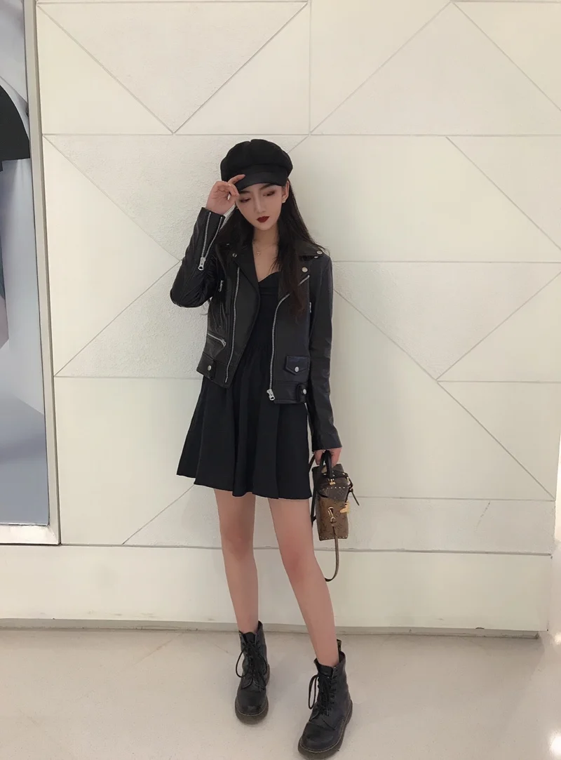 春スレ ハルビン イープスキン 本革ジャケット レディース オートバイコート スリムフィット レザージャケット 大きいサイズ トレンド...