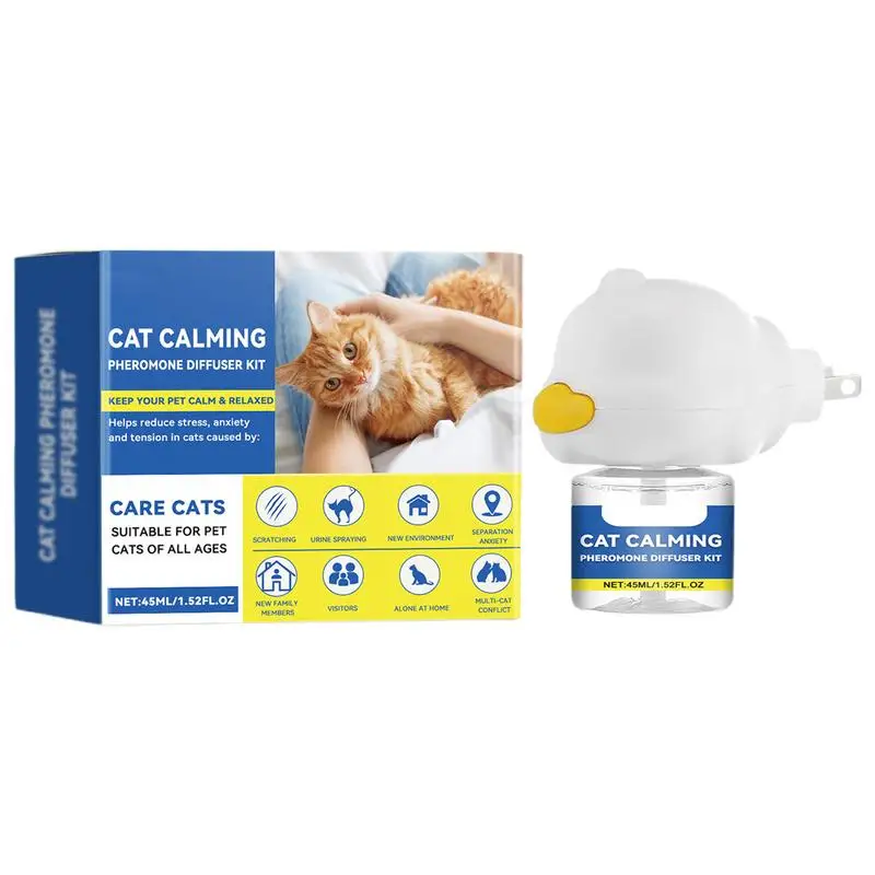 Cat Calming Diffuser 45ml Reduce Fighting And Scratching Spray Natural Pheromone Diffuser Calm Relaxing Pets Pheromone Plug-in