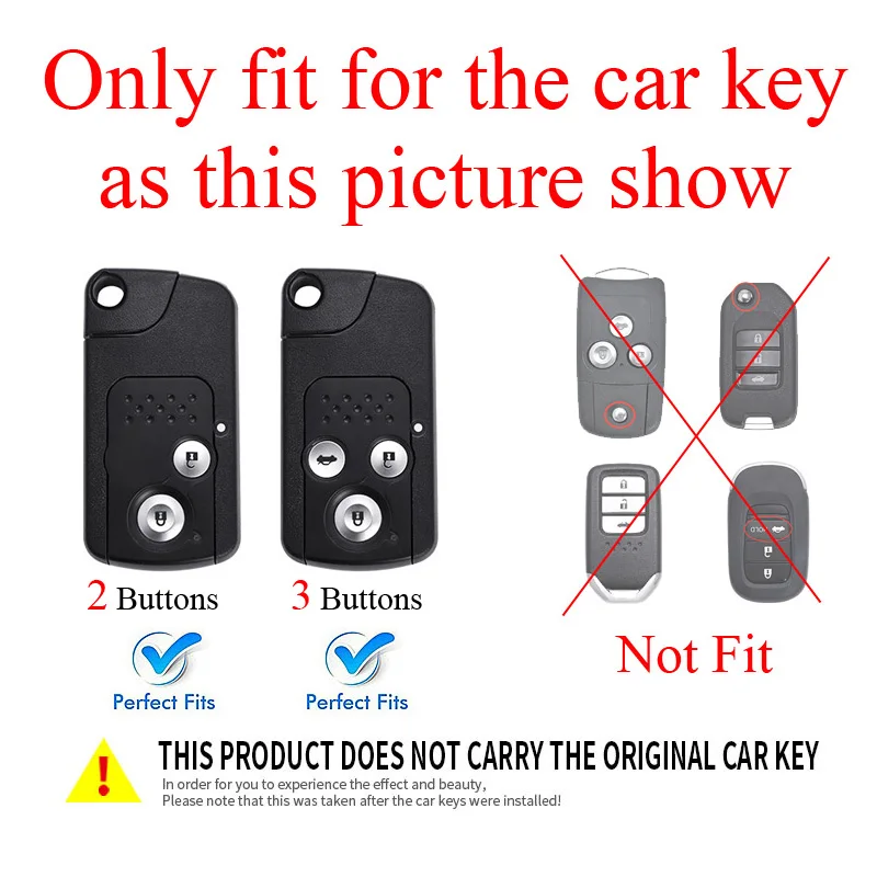 Zinc Alloy + Leather Car Key Case Cover For Honda Fit Jazz Shuttle GP2 Spada StepWgn RG1 Freed Spike Ge6 2 3 Buttons Remote Key