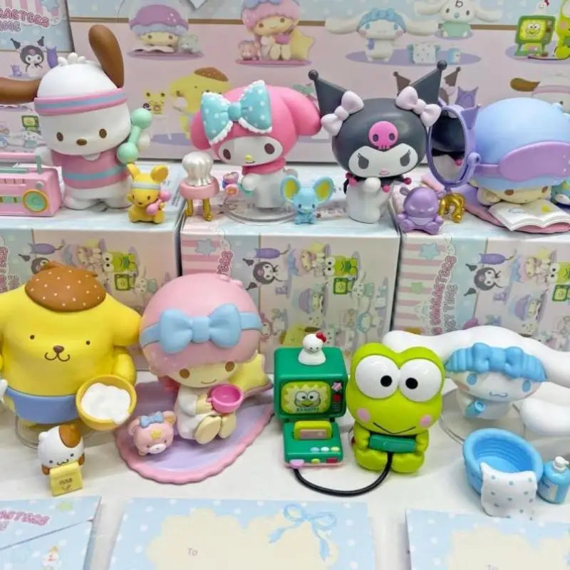 Sanrio Character Cozy Time Series Blind Box Figure Mystery Box Doll Kuromi Cinnamoroll Pachacco Surprise Collectible Toy Gifts view 2