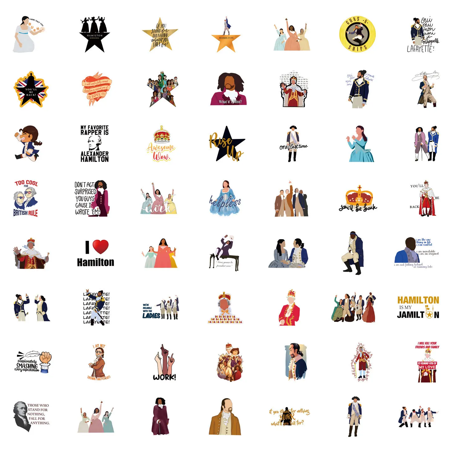 10/30/55PCS Musical Hamilton Stickers Decals For Notebook Phone Fridge Guitar Suitcase Bike DIY Decoration Funny Graffiti Toys
