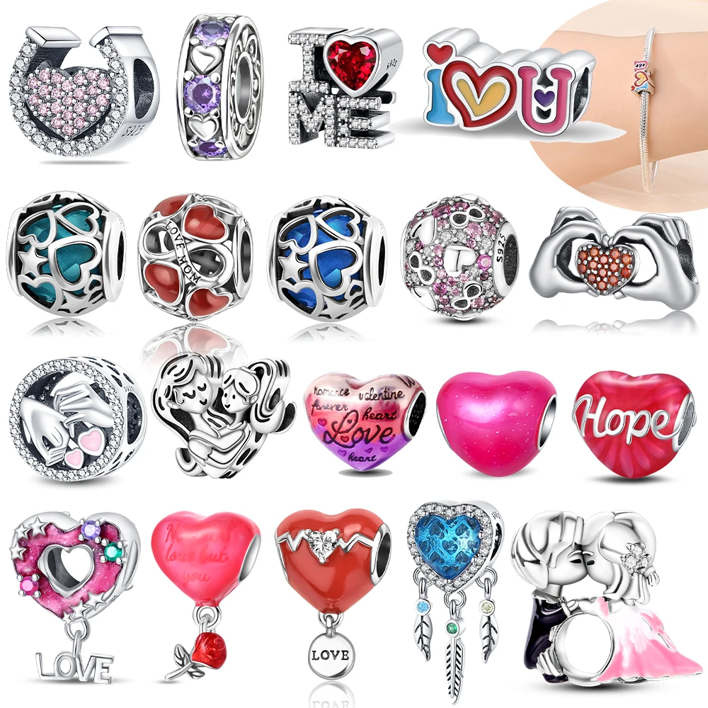 

Оригинальный синий циркон в форме сердца, кулон для пар, бусины, подходят для браслета, подвески, стерлинговое серебро 925, женские ювелирные изделия, свадебные изысканные подарки, сделай сам