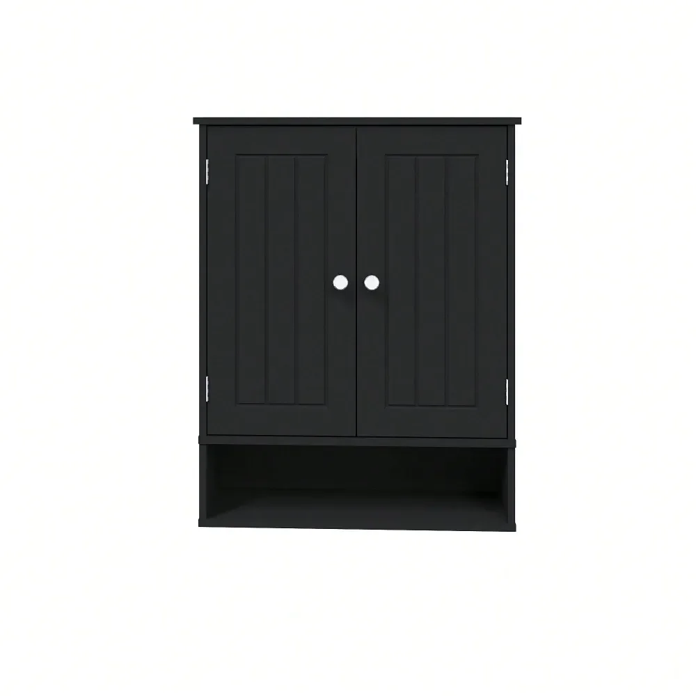

Wall Cabinet,Modern Wall Mount Bathroom Cabinet Organizer Over The Toilet Storage With 2 Doors Adjustable For Bathroom, Living