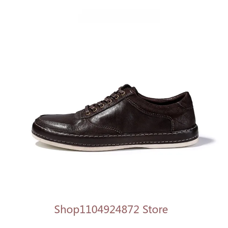 Fashion Casual Board Shoes Men's Sport Oxfords Breathable Flats Spring Autumn Outdoor Luxury Sneakers Male Genuine Leather