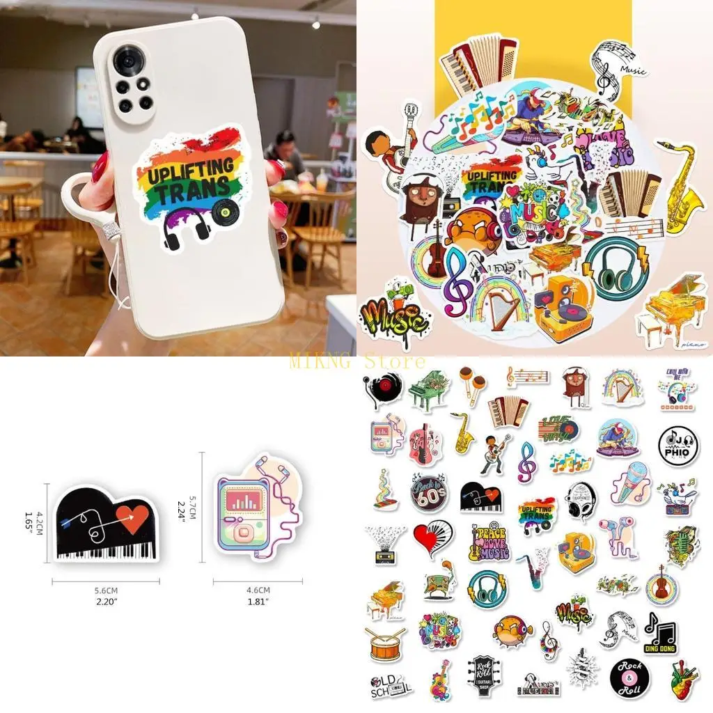 50pcsバンドステッカーロックロールミュージックデカールクルプルーフキッズティーン10人のティーンズホームスクール装飾ギターボトルコンピューターベストセール