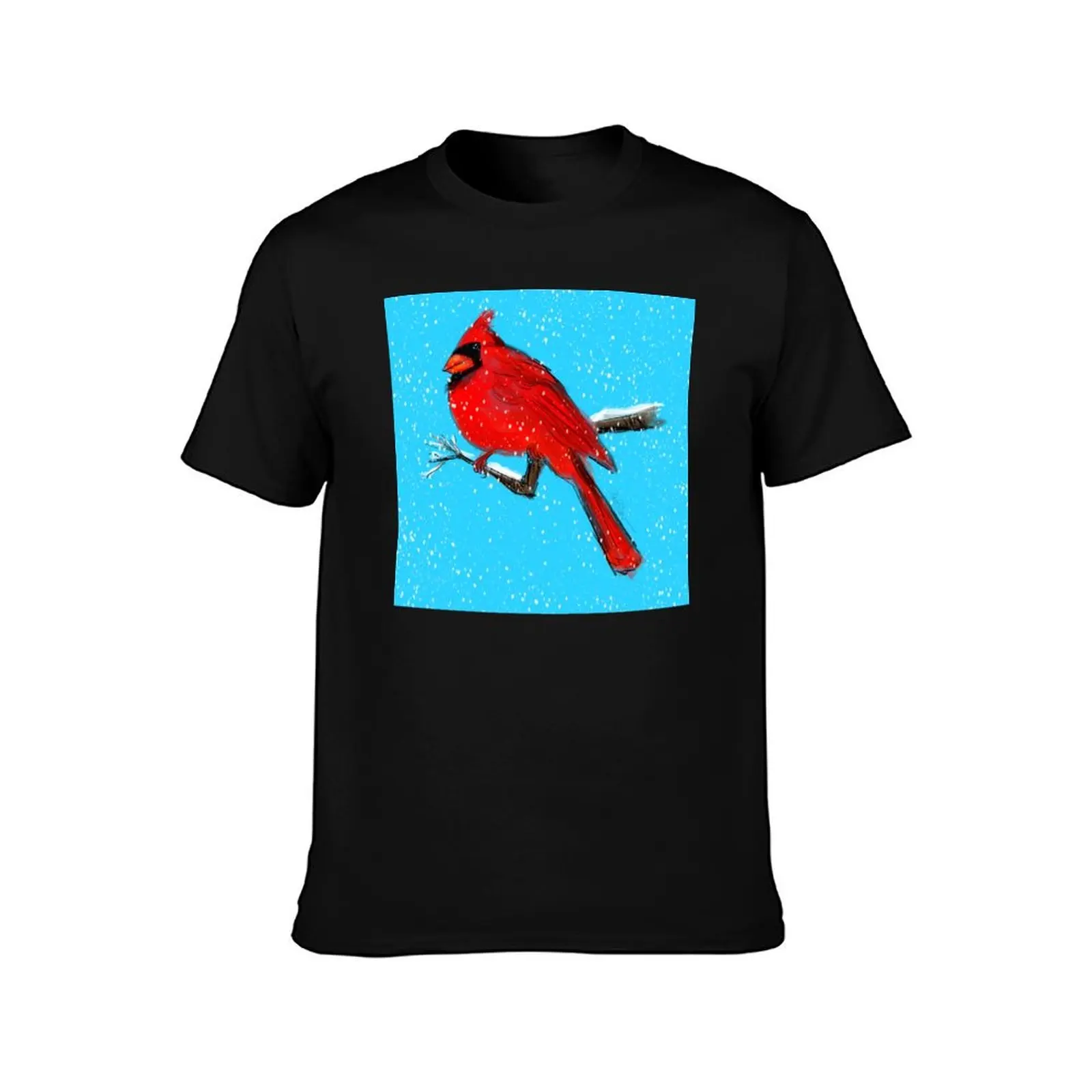 Red Cardinal T-Shirt Big Size Crew Neck T-Shirt