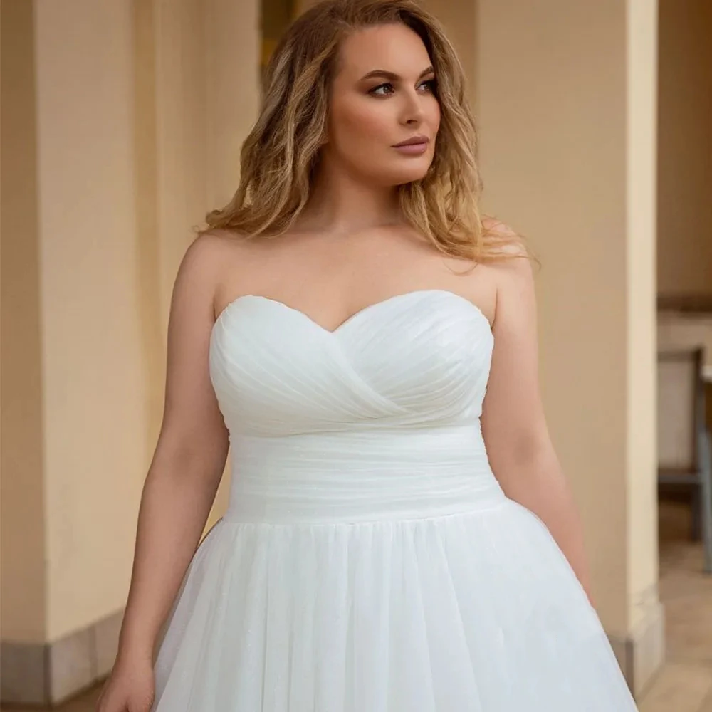 Vestidos De Novia elegantes sin tirantes, traje De Novia plisado con cordones en la espalda, sin mangas, W10387, 2024