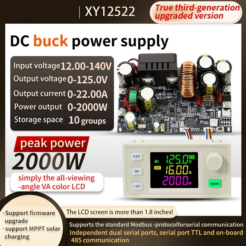 Upgrade XY12522 CNC DC Adjustable Voltage-Stabilized Power Supply Constant Voltage And Current Module 125V/2000W