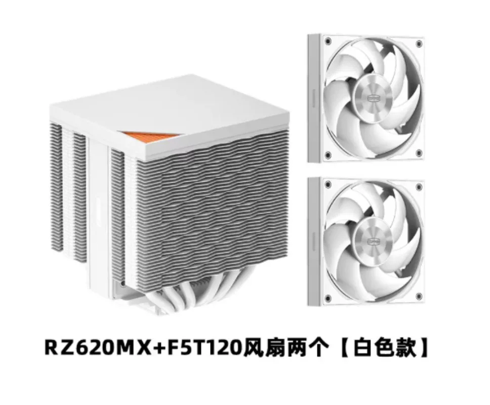 For RZ620MX CPU Cooler, Mini Dual Tower 6 Heat Pipe Silent Fan Integrated High Performance Air Cooling PC CPU Radiator