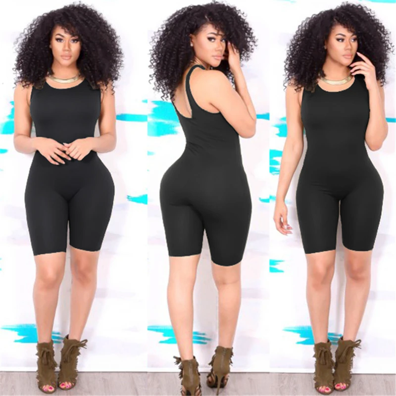 Breathable Women Sleeveless Yoga Playsuit Jumpuit Sport Fitness Workout Backless Seamless Solid Skinny Suits Shorts Running Suit