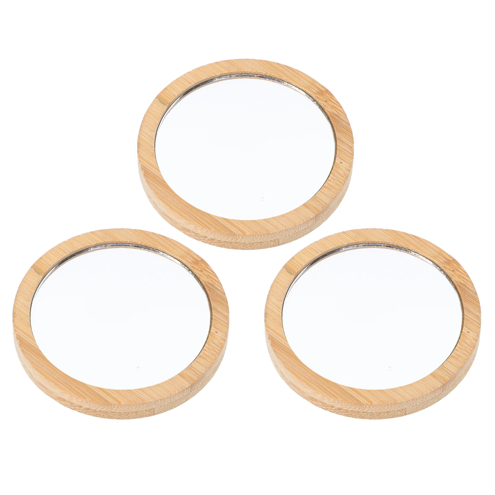 

3 Pcs Round Compact Mirror Portable Mirrors Vintage Creative Makeup Travel LED Vanity
