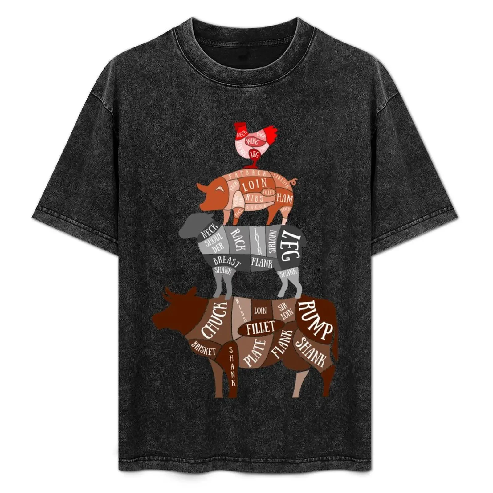 

Butcher Meat Cuts Diagram, Butcher, Chef, Sous Chef, Line Cook, Kitchen, Cook T-Shirt customizeds plain Short sleeve tee men