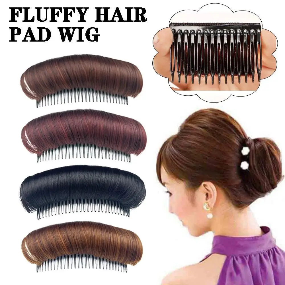 

Puff Hair Head Cushion Synthetic Hair Pad Invisible Fluffy Hair Pad Clip Bun Bump It Up Volume Hair Base Women Hair Accessories