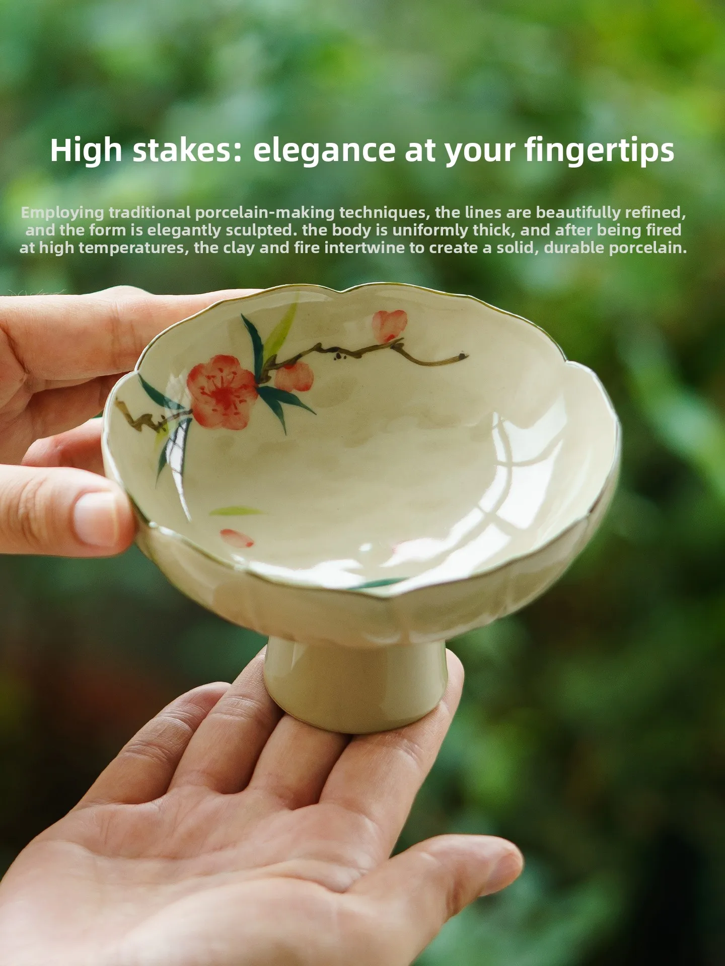 

Изысканный ручной роспись Cerc поднос для фруктов, поднос для чая и закуски, домашний поднос для орехов и фруктов, поднос для торта на высоких ножках, китайский Sle