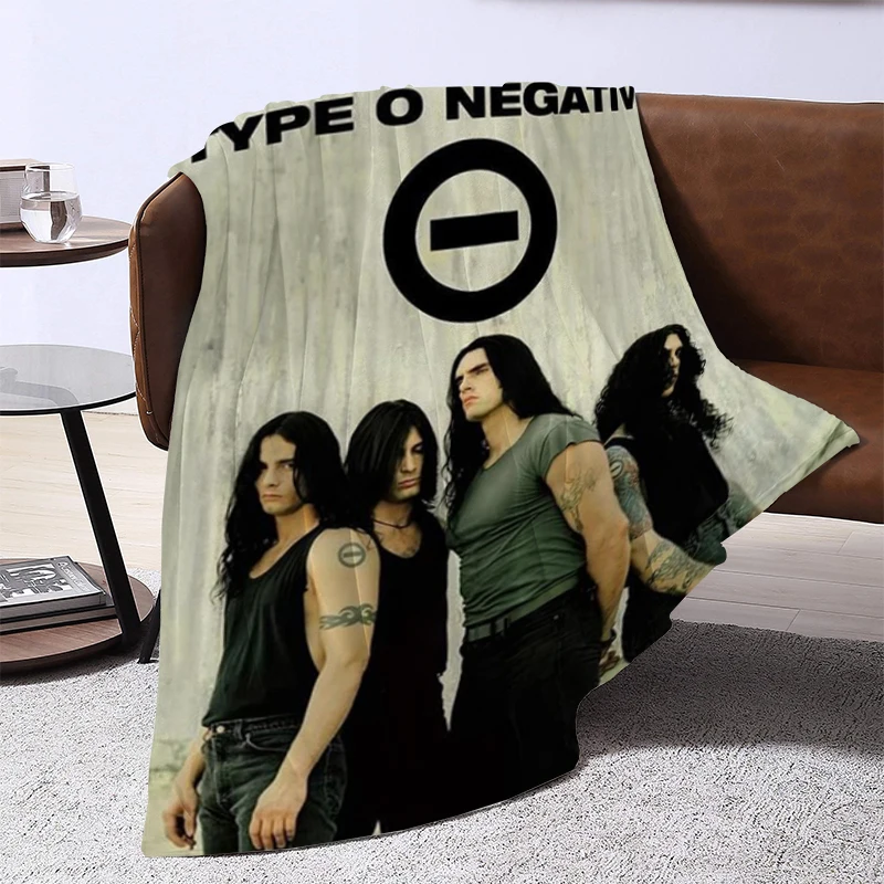 Type O Negative Knee Blanket Fluffy King Lid Summer Blankets for Decorative Sofa Catnap Microfiber Bedding Bed Throw Fleece Soft