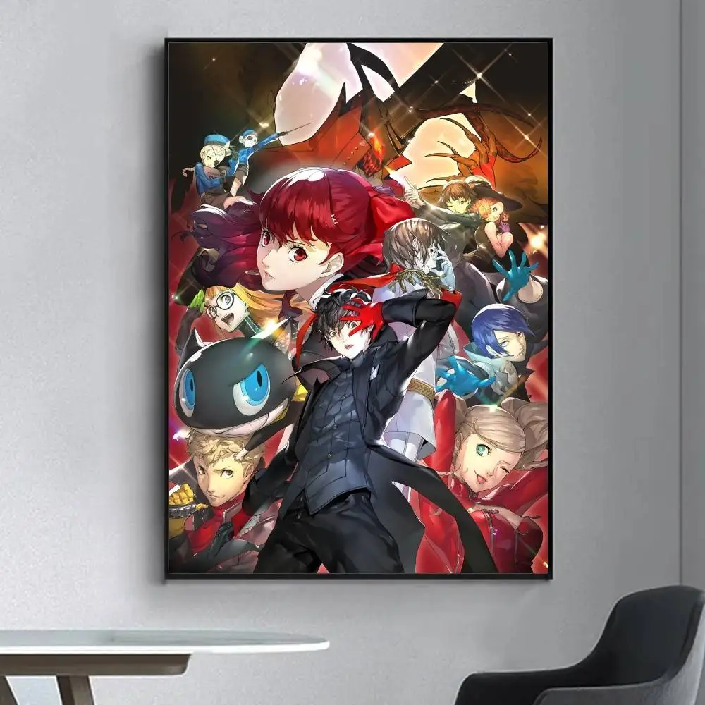 ملصق حائط فاخر لملصق لعبة فيديو بيرسونا 5 لغرفة المعيشة وغرفة اللوحة الزخرفية الرجعية #2