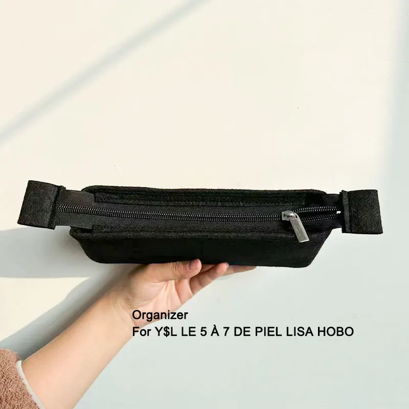 only insert / Purse Insert Organizer With Zipper Cover Fit for YS L LE 5 À 7 DE PIEL LISA HOBO Bag Size 23x16x6.5cm