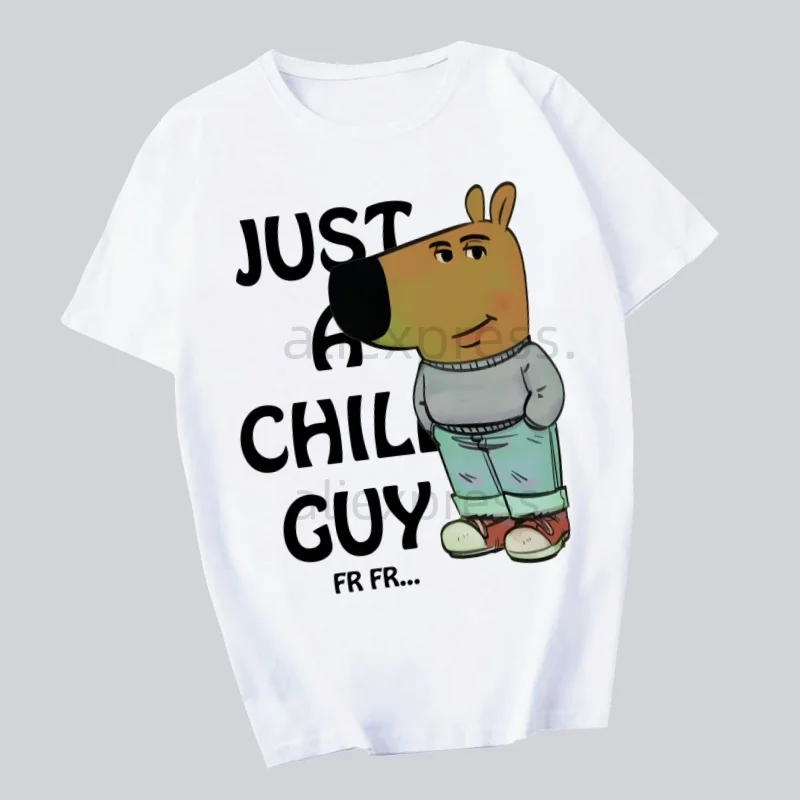

I'm Just A Chill Guy Printed T Shirt Men Retro Washed Tops Tees Harajuku Tshirt Streetwear Hip Hop Male T-shirts