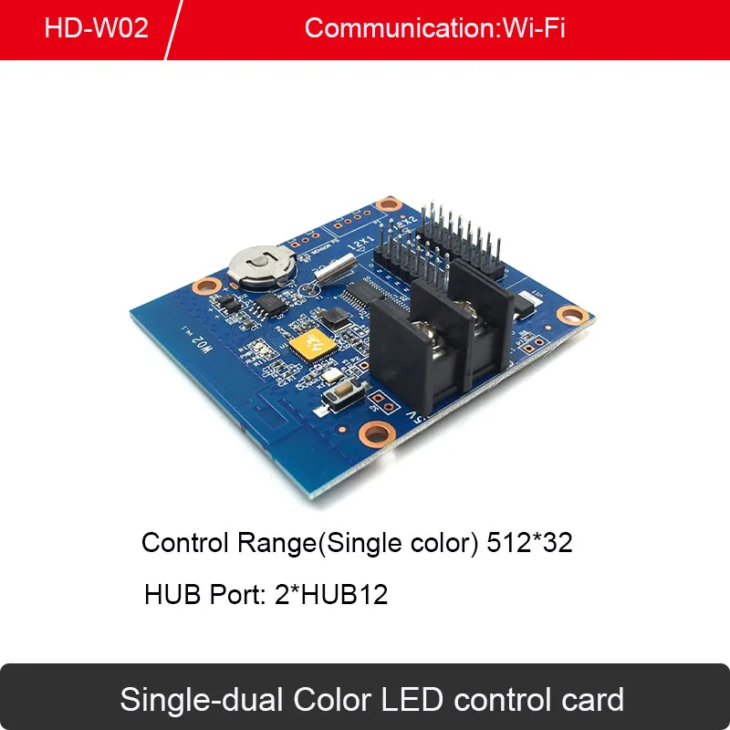 Imagem -02 - Huidu Controlador de Cor Única-dupla Hd-w0 W02 W03 W04 w2 Tela Led Cartão de Controle Wi-fi Cartão de Controle de Tela de Fiapos de Porta