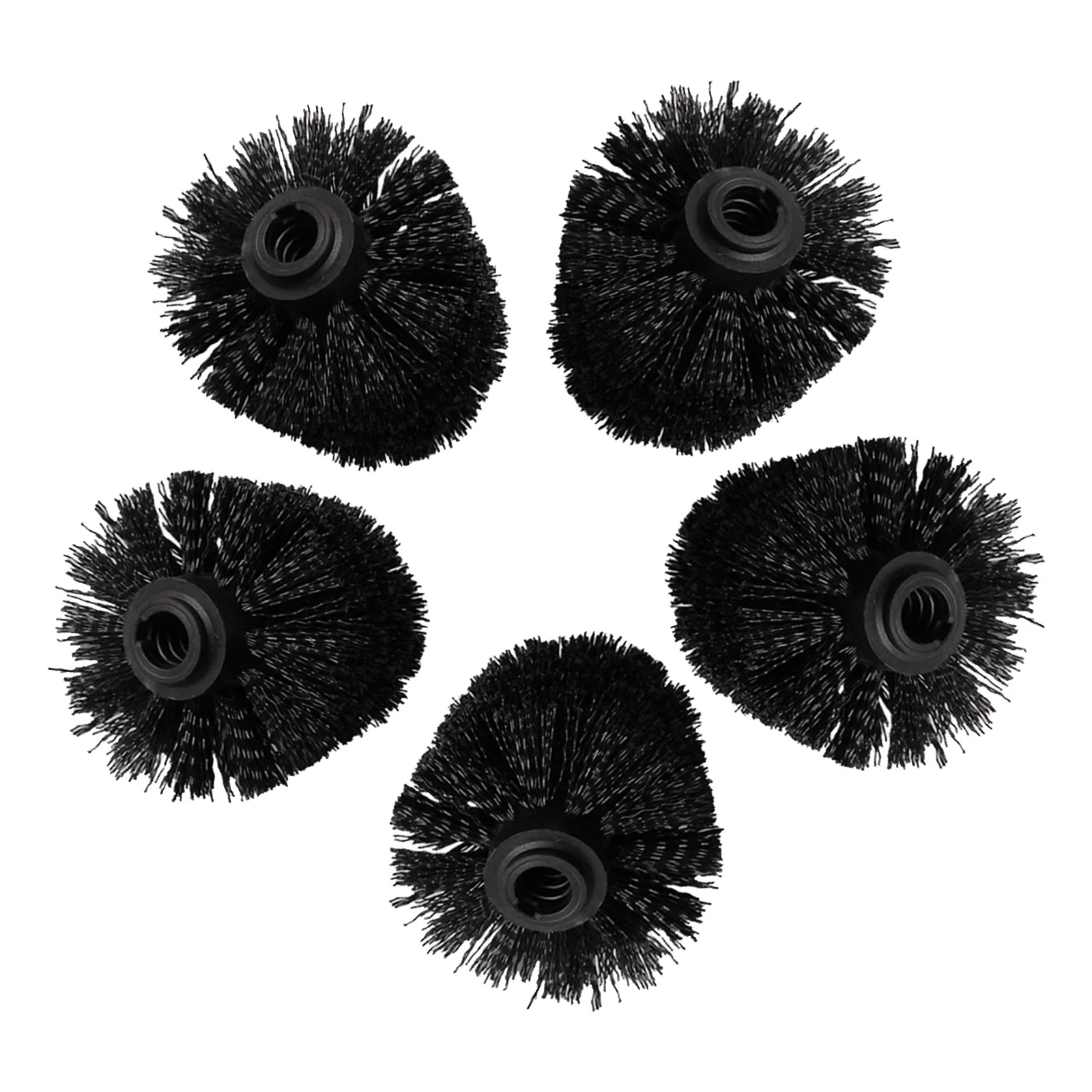 

5pcs Black Bathroom Cleaning Brush Replacement Heads for Toilet Long Handle Plastic Material Easy Storage