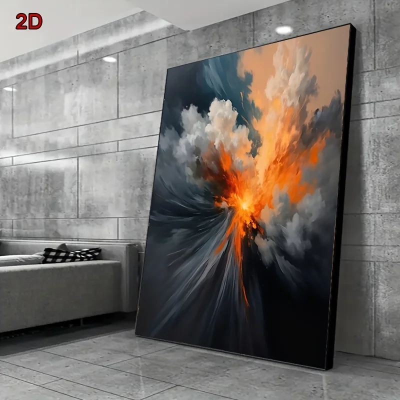 طباعة فنية على شكل ثوران بركان تجريدي وغيوم، ديكور جداري حديث بسيط لغرفة المعيشة وغرفة النوم والمكتب والدراسة والنوم #2