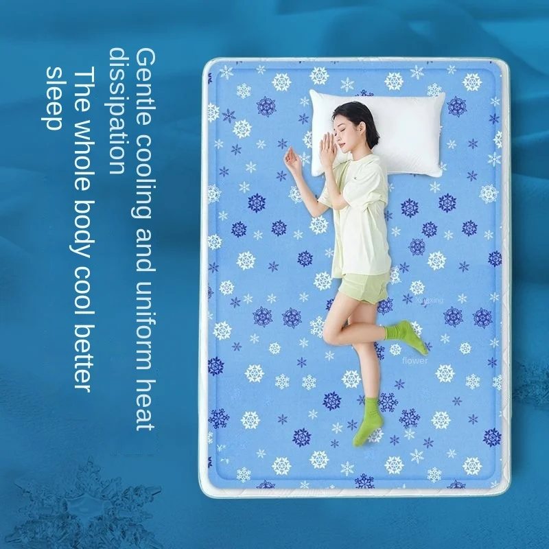 Single Person Portable Gel Cooling Sleeping Pad, Printed Cold Ice Pad, Non-toxic Heat Dissipation Mattress -Bedroom Sofa Ice Pad