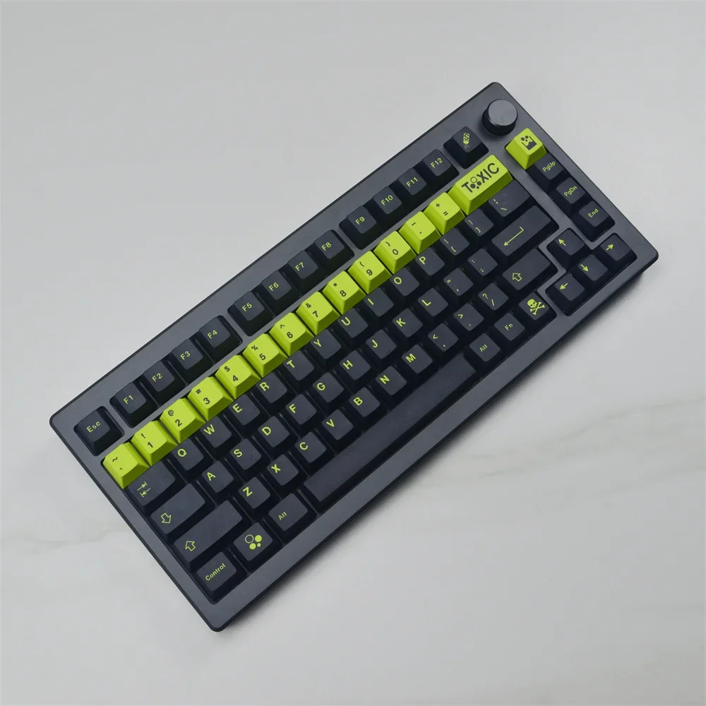 GBrosToxic-Touches PBT personnalisées pour clavier mécanique, aucun profil, DYE-SUB, 129 prédire