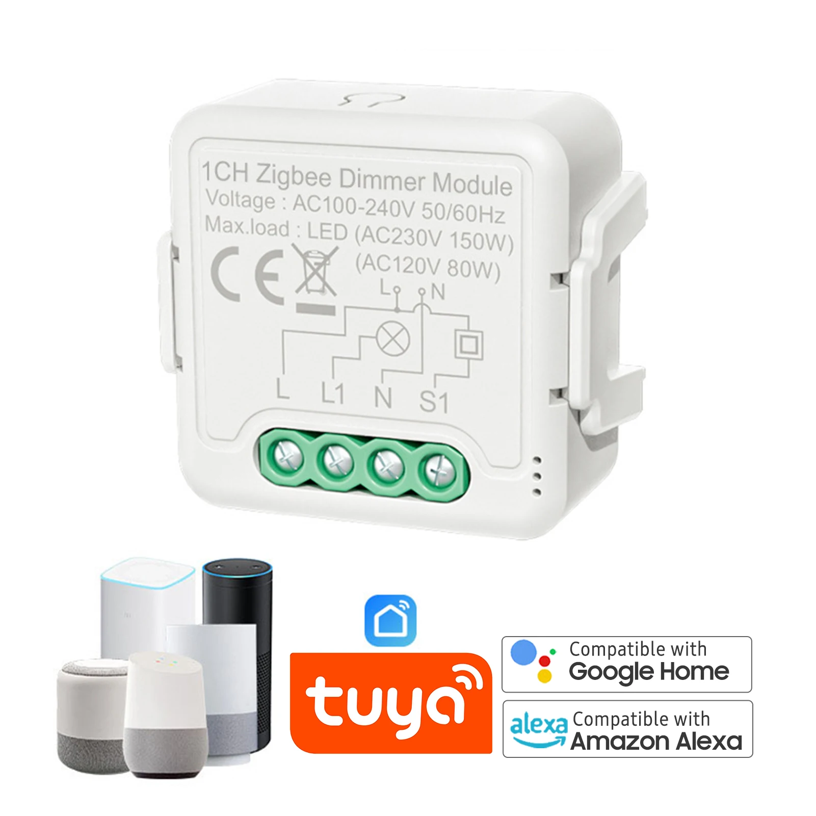 

Zigbee Smart Dimmer Switch Module APP Remote Control Voice Control Timing Group Sharing Compatible with Alexa Echo Home