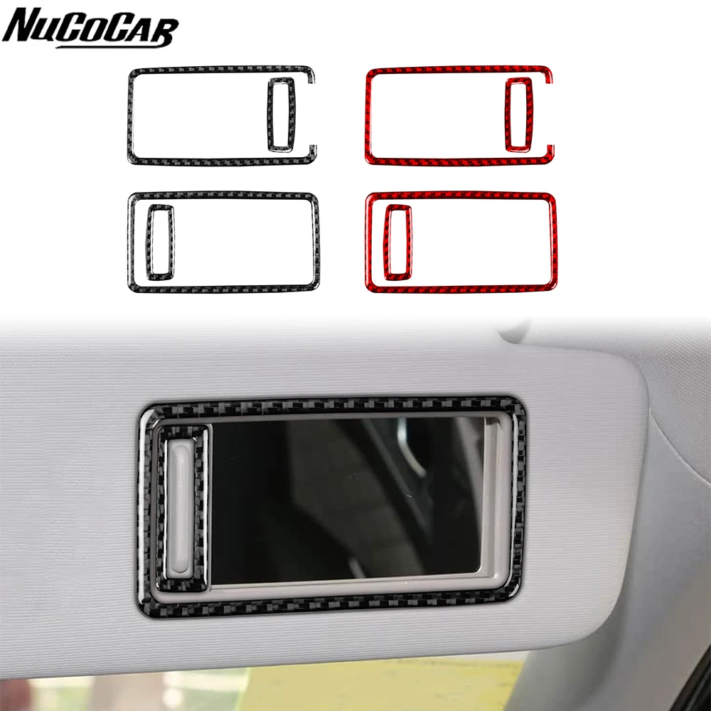 For Volkswagen Magotan CC 2017-2024 Carbon Fiber Makeup mirror panel Trim frame Car Accessories Interior Decorative Stickers