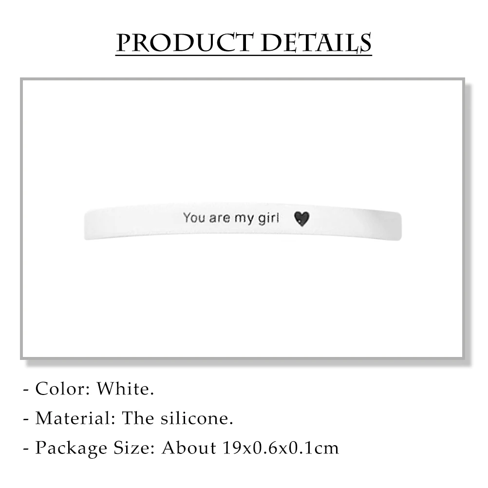 

Silicone Bracelet Wrist Bands Simple Wristbands Letter Chain Student Students Couple Brand