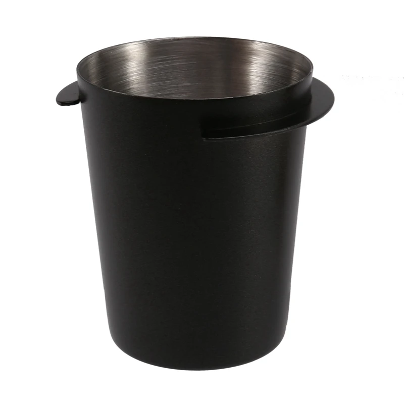 Taza dosificadora de acero inoxidable, alimentador de polvo para máquina de Espresso de 58Mm, color negro, 4 unidades