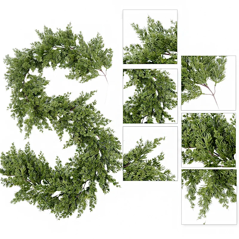 

Simulation green plants Christmas high-grade soft PE material artificial pine needles hotel decoration pine cypress rattan