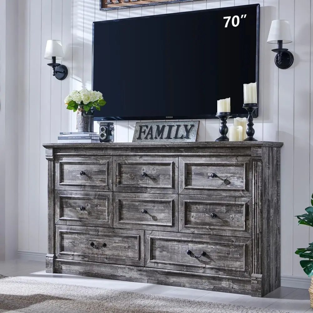 침실, 복도, 거실용 기둥이 있는 61개의 넓고 큰 서랍장 및 장롱 - 연회색 수납 정리함