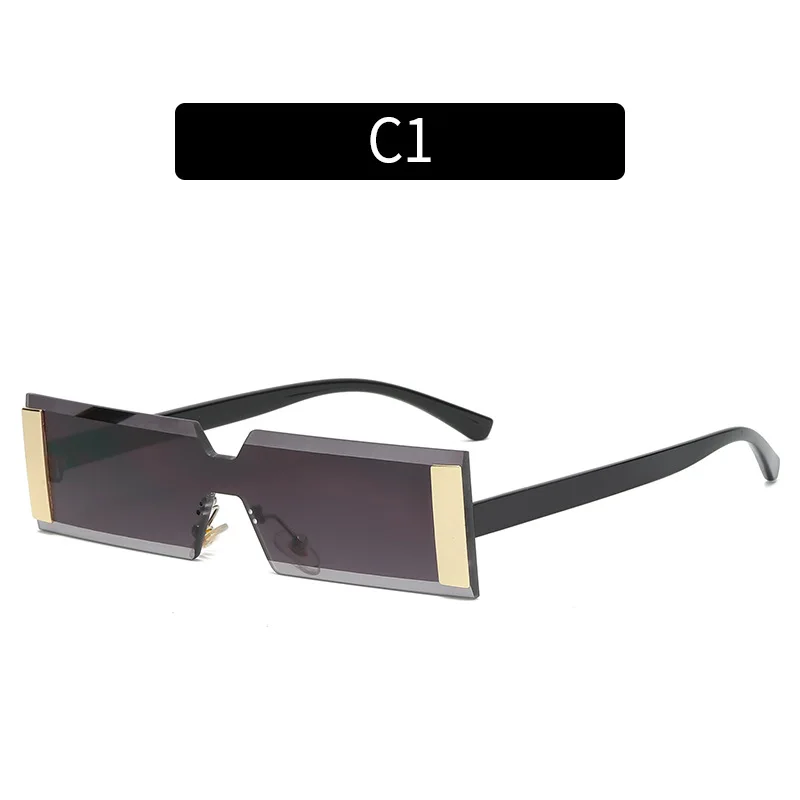 Rimless continuous sunglasses small frame rectangular personalised sunglasses Netflix trend street fashion show sunglasses