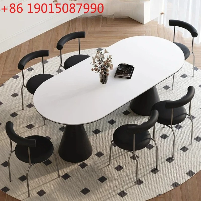 

Обеденный стол из французской ретро-ветровой каменной плиты, простой, кремовый, священный, из стекловолокна