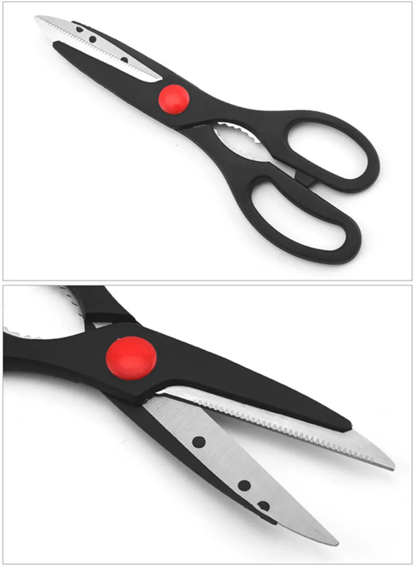 Stainless Steel Multi-function Kitchen Scissors Can Clip Walnuts and Cut Chicken Bone Barbecue Scissors Kitchen Accessories