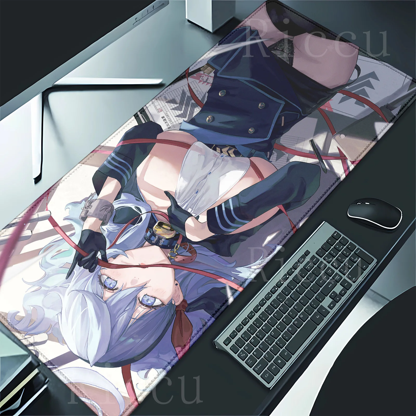 Hentai PC الأجهزة الطرفية الأزرق الأرشيف Amau أكو ماوس الوسادة ألعاب اليابان مكتب 400X900X2MM لوحة المفاتيح الألعاب حصيرة XXL Mause الوسادة E-Sports #3