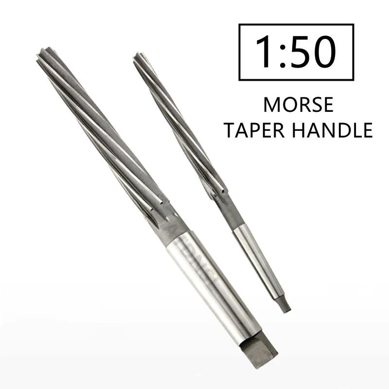 1:50 Reamer Morse Taper Handle Spiral Blade HSS CNC Machine Reamer 8/10/12/14/16/18/20/25/30mm Taper Shank