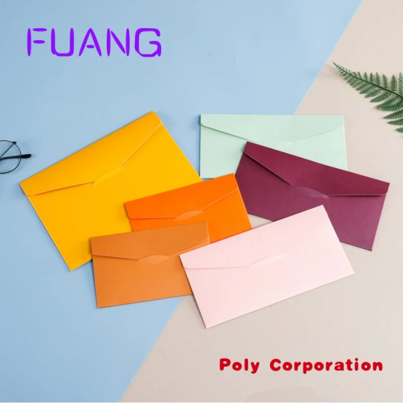 Custom  Custom Postage Paper Envelope Bags Mail  Handmade Paper Envelopes Packaging White Pink Black Paper Envelopes Wholesale